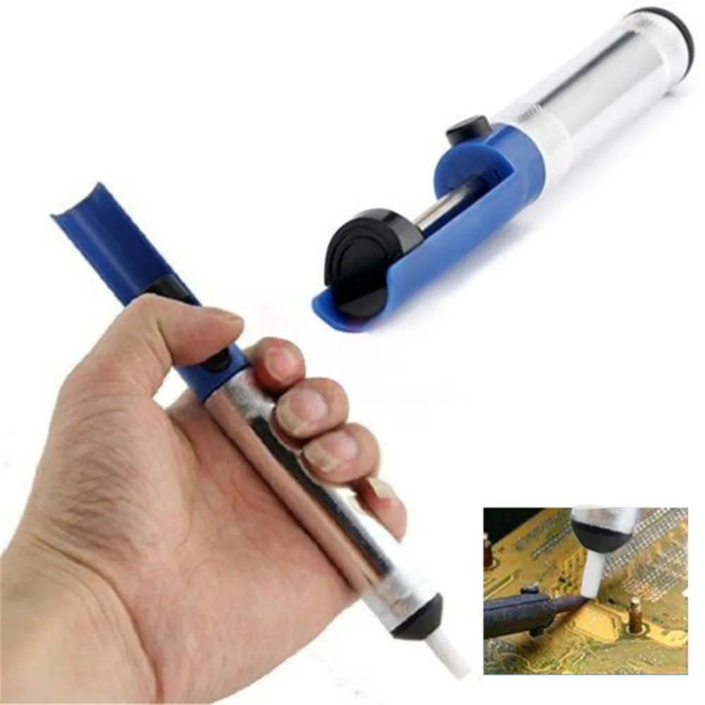 

1 PCS Aluminium Solder Sucker Desoldering Pump Tool Pen Blue Removal Device Vacuum Soldering Iron Desolder For Powerful Function