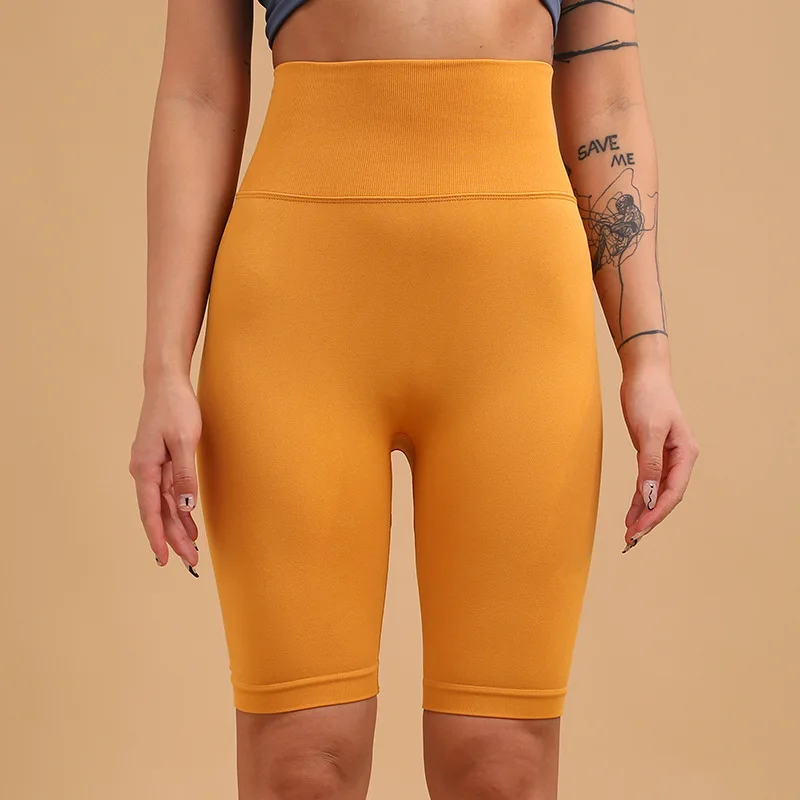 SOISOU letnie szorty damskie spodenki rowerowe damskie wysokiej talii cienkie Push Up mocno sportowe spodnie treningowe na siłownię damskie krótkie
