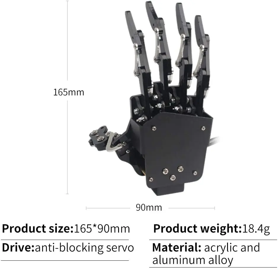 روبوت ذراع ميكانيكية آلي آلي من Hiroband ، ألعاب برمجة ذاتية الصنع ، خمسة أصابع يمكن أن تتحرك ، يد