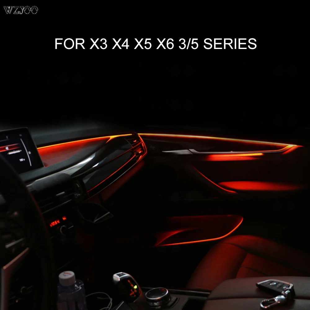 For BMW 1/3/ 5 /6/7Series G30 G38 X1 X2 X3 X4 X5 X6 64-Color LED Atmosphere Strip Ambient Light Decorative Lamp Bar