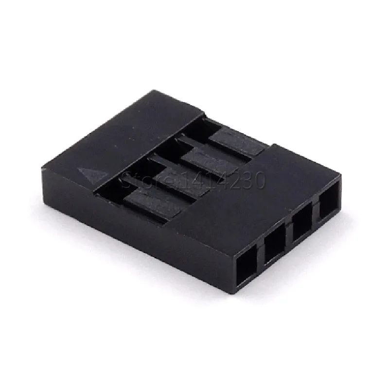 100Pcs Dupont Plastic Shell 4Pin 2.54mm Dupont Connector 4P