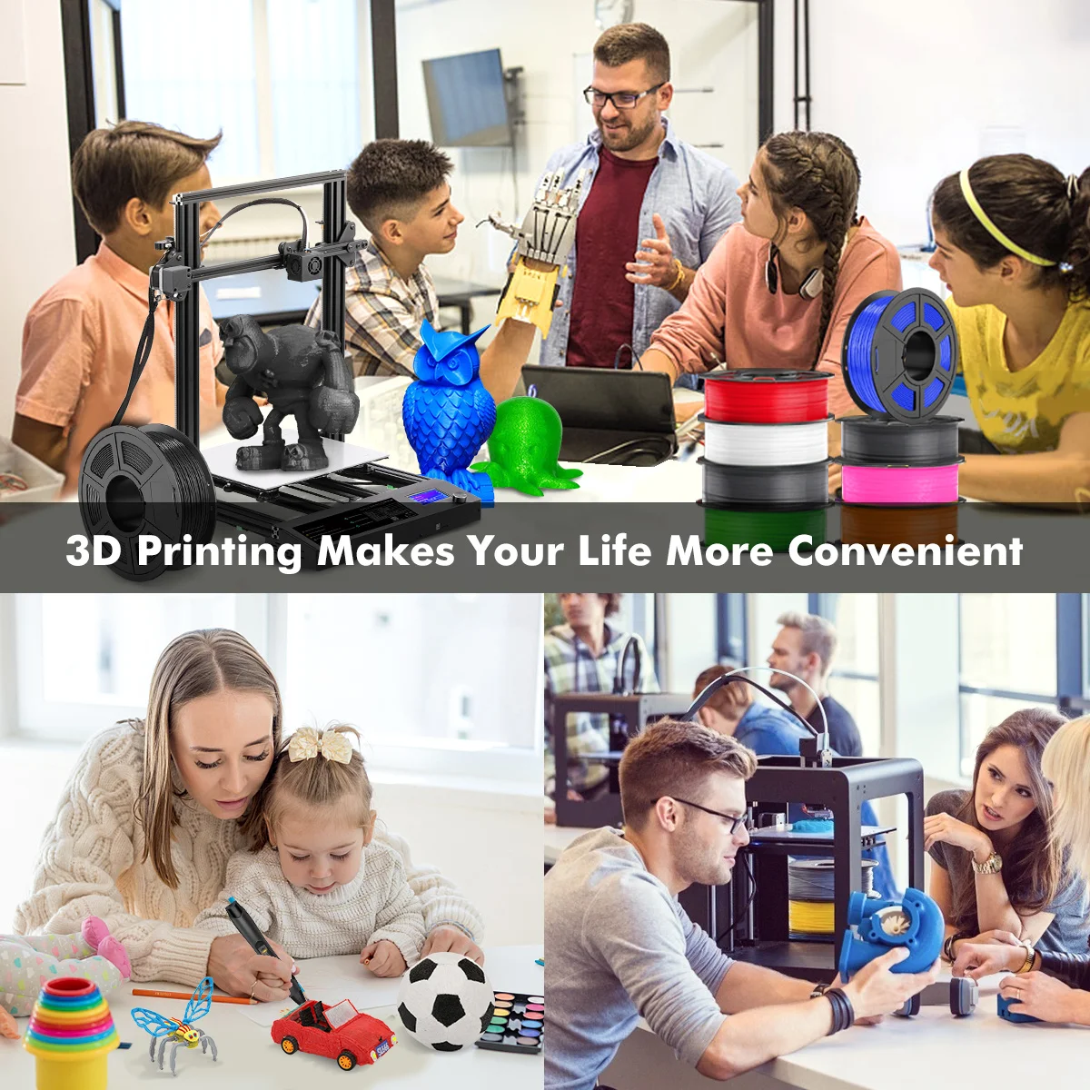 JAYO 3D-Drucker-Filament PLA Plus/PLA Matt PETG/Silk/PLA/ABS 5 Rollen 1,75 mm Umweltfreundliches Material für 3D-Stifte & Drucker DIY-Geschenk – Detail 12