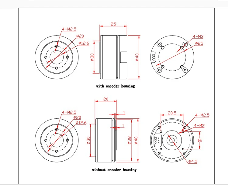 HT3510 Giunto Cardanico Della Macchina Fotografica Motore Brushless 12.6 millimetri Albero Cavo Motore per 12CH Slip Ring ILDC Encoder Motore con AS5048A/ AS5600 Encoder