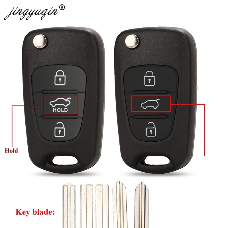 10pcs Remote Flip Key Shell For Hyundai Elantra I30 IX35 Accent Solaris Kia K2 K5 Sorento Sportage 3 Button Car Folding Key Case