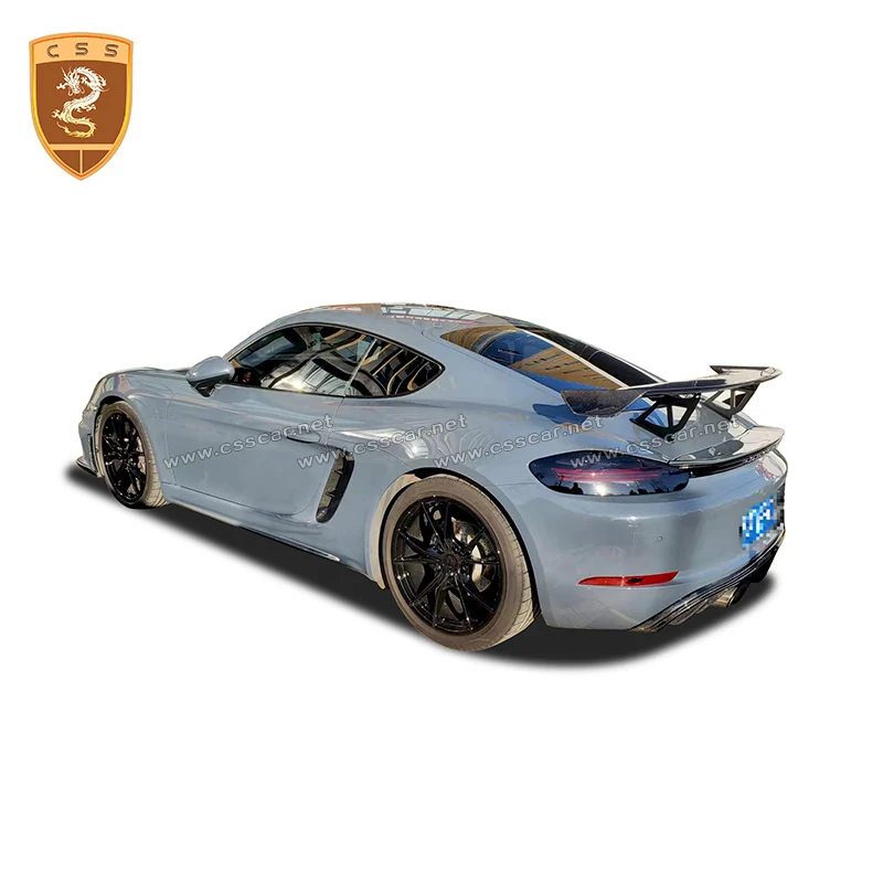 Car Spoiler Fit for Porsche 718 Boxster Carbon Fiber Material Racing Sedan Car Rear GT4 2016-