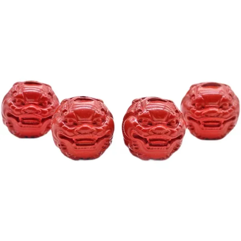 Carved Raw Ore High Content Cinnabar Lion Head Bracelet Necklace Accessories Jewelry Pendant Men and Women Fit for beads