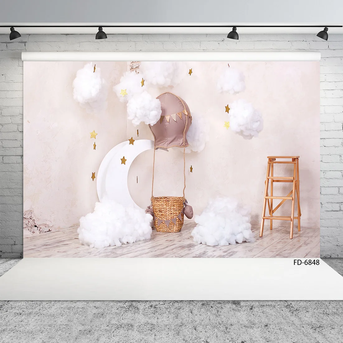 

Moon Cloud Star Hot Balloon Photophone Photography Backgrounds Vinyl Cloth Photo Backdrop for Children Baby Newborn Photo Studio