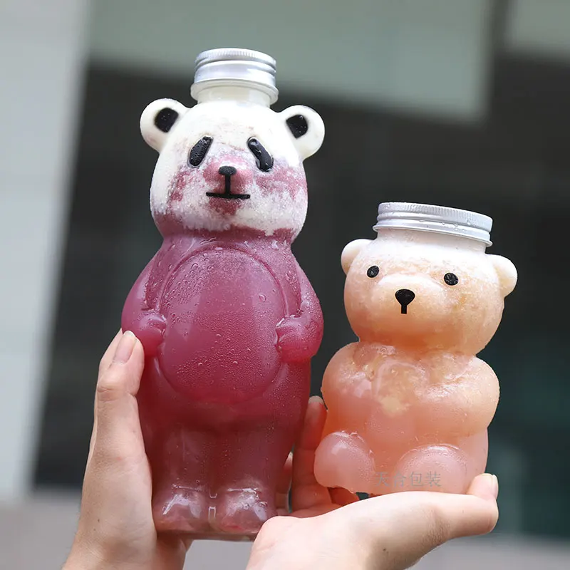 

10pcs High quality 400ml 800ml creative PET plastic packaging bubble tea cup ice coffee juice milk tea drinking bottle with lid