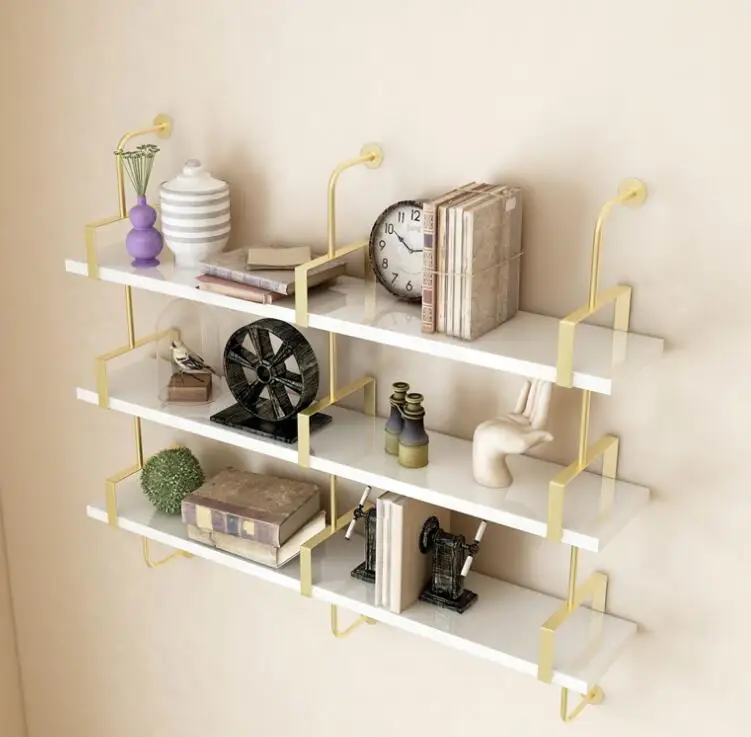 Gold nail shop shelving nail polish shelving cosmetics shelving wall shelving bookshelves