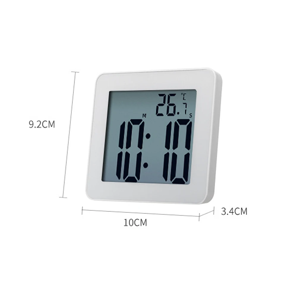 Nowe cyfrowe zegary łazienkowe proste LCD budzik elektroniczny zegarki wodoodporne temperatura łazienka budzik wiszący zegar