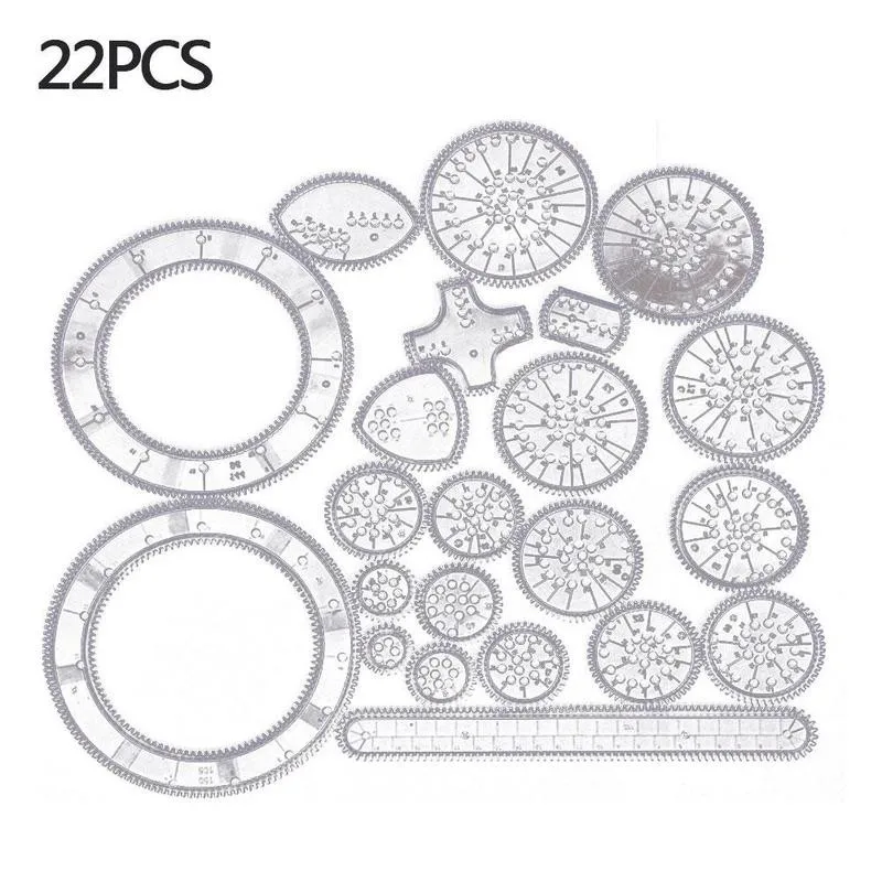 Imagem -02 - Conjunto de Régua Caleidoscópica Multifuncional para Desenho Flor Crianças Estudantes