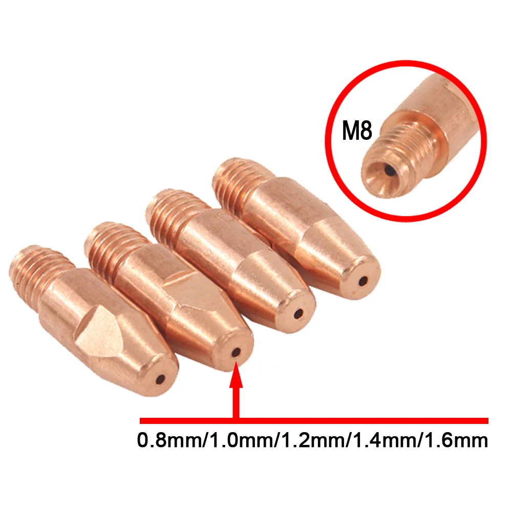 용접 토치 팁 소모품, 접촉 팁, MIG, MAG CO2, 가스 용접 액세서리, M8 * 30mm, 0.8, 1.0, 1.2, 1.4, 1.6mm, 36KD