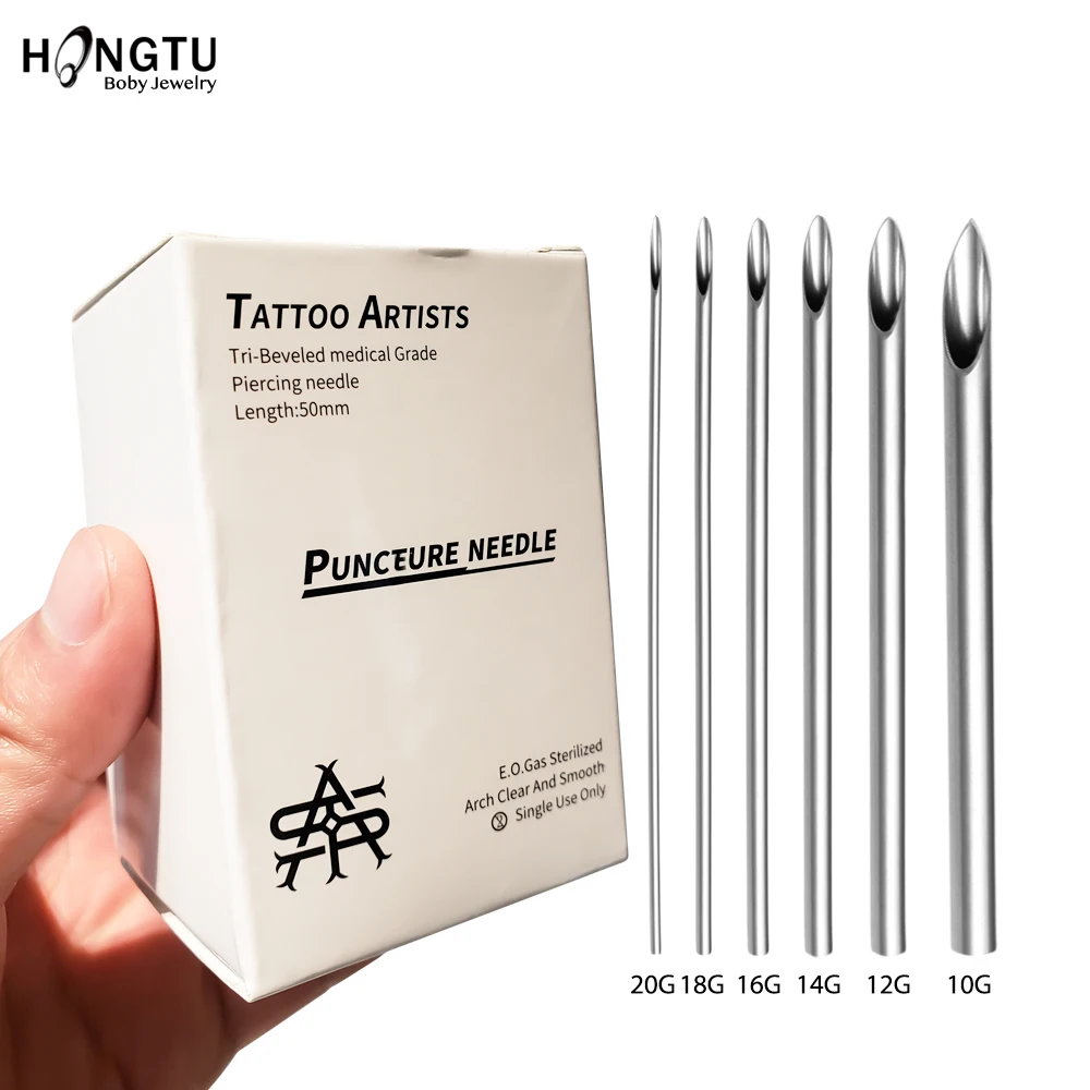 

5/30pcs Sterilized Disposable Body Piercing Needles Surgical Steel Tattoo Supply Ear Nose Tongue Lip Navel Piercing Tools 10-20G