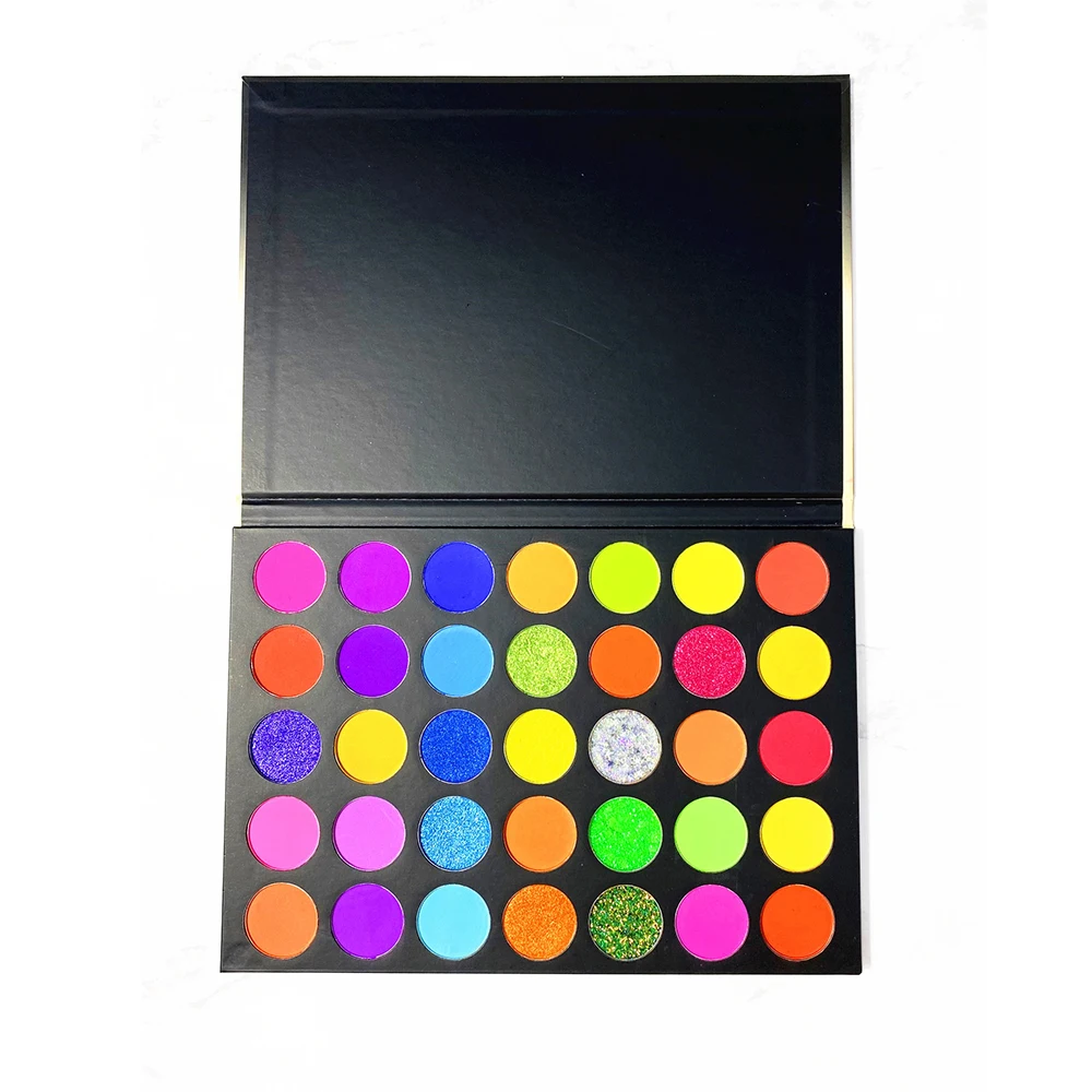 

35 Colorful Eyeshadow Palette Matte Shimmery Silky Powder Long Lasting Pigments Glitter Eye Shadow Pallete Makeup Private Label