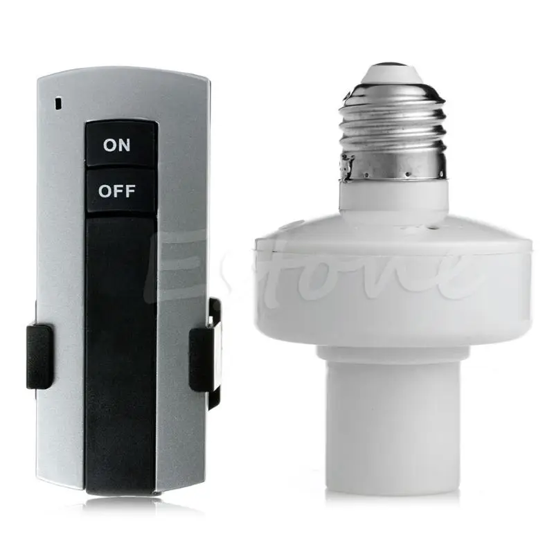 HOT E27 Screw Wireless Remote Control Light Lamp Bulb Holder Cap Socket Switch