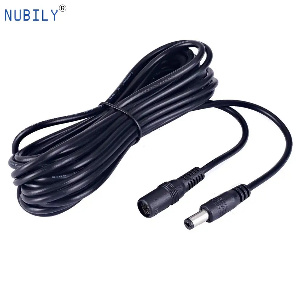 Extensión de Cable de CC, conector macho y hembra de 1M, 5M y 10M, adaptador de corriente, Cable de enchufe de 2,1mm x 5,5mm para cámara de seguridad CCTV, tira LED