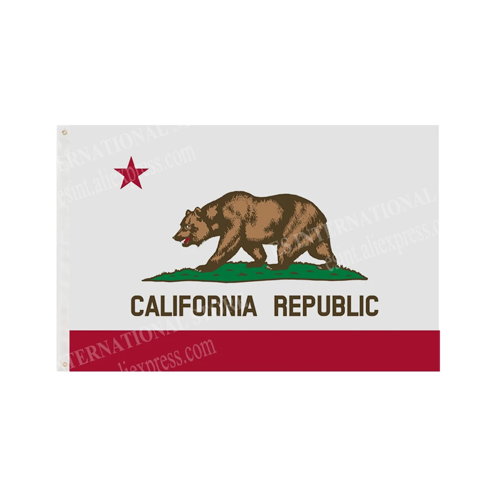 State Of California USA Flag 90*150cm 3*5ft Custom Banner Metal Holes Grommets Indoor And Outdoor