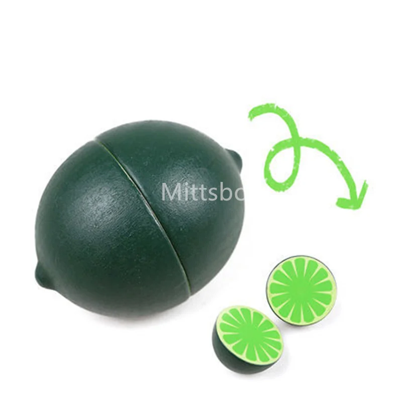 Simulation Magnetic Montessori Fruit Play House Strawberry Watermelon Banana Durian Seasoning Baking Toy Wooden Educational Toys