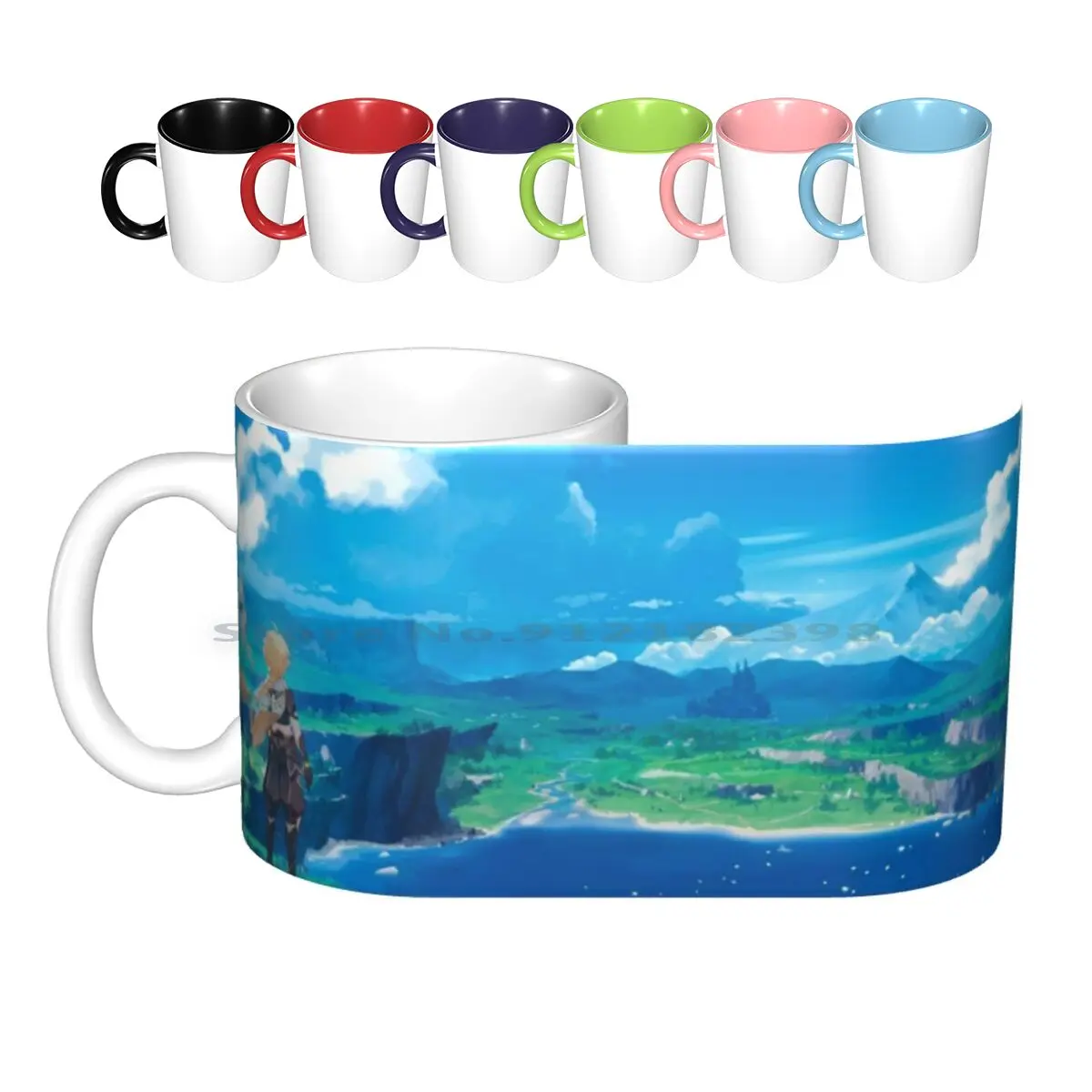 Genshin Impact Landscape Paimon Game 2020 Ceramic Mugs Coffee Cups Milk Tea Mug Genshin Impact Paimon Genshin Impact Game