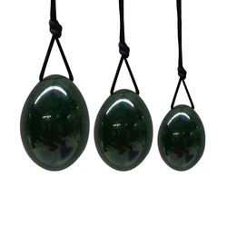 3pcs Nephrite Jade Eggs For Women Kegel Exercise Drop Shipping Jade Yoni Egg Set Vaginal Muscle Tightening Drilled Massage Stone