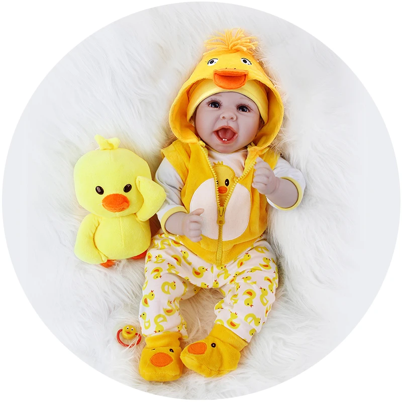 

22 Inch 55 Cm Reborn Baby Doll Soft Silicone Simulated Face Realistic Cute Toddler Boy Toy Holiday Gift Daily Playmate