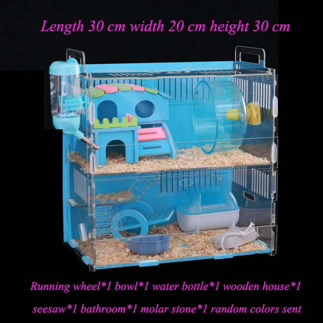 Imagem -06 - Grande Acrílico Hamster House Transparente Pequeno Pet Cage Oversized Villa Gaiola Básica Toy Supplies Pacote Ninho Cobaia Tamanho