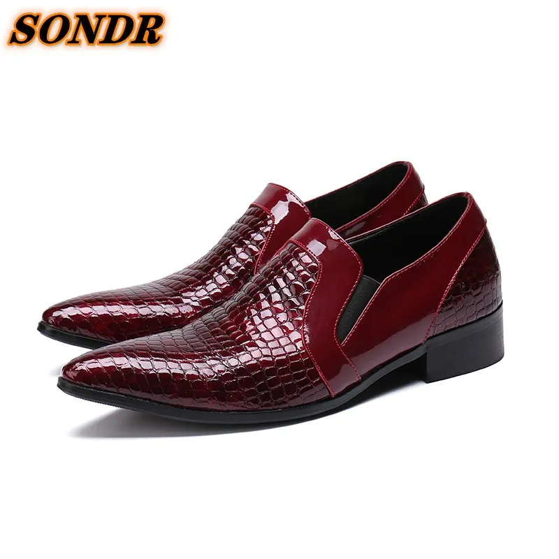 

Formal Genuine Leather Shoes Crocodile Pointed Toe Men Dress Business Shoes Oxfords Party Wedding Casual Shoes Zapato De Boda