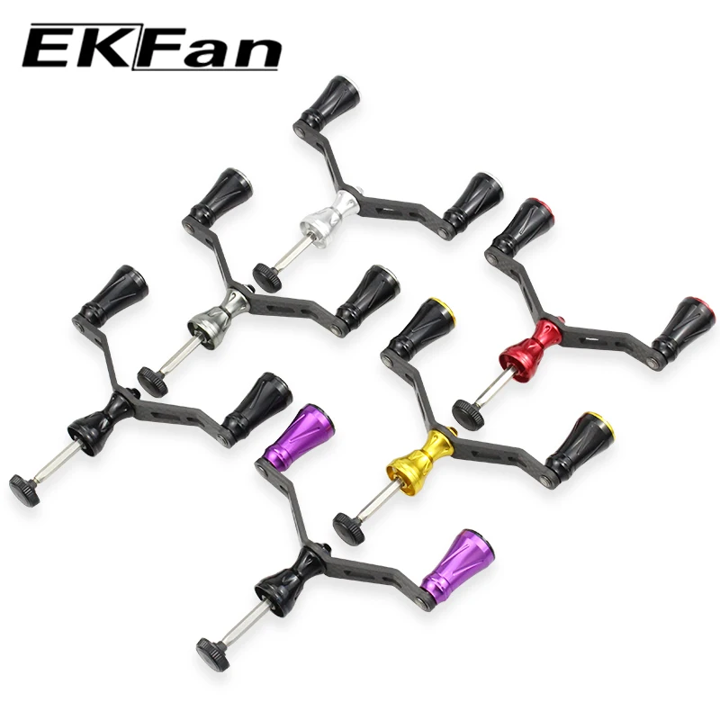ekfan-for-d-fishing-reel-handle-length-105mm-alloy-knob-carbon-handle-lock-type-double-handle-diy-spinning-fishing-reel-parts
