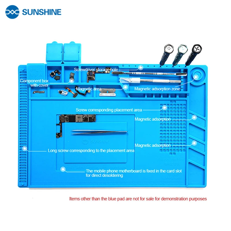 SUNSHINE S-160 Heat Insulation Silicone Pad Phone PCB Repair Soldering Mat For Repair Station Maintenance Platform
