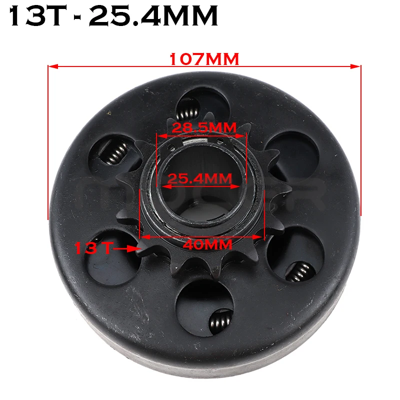 Centrifugaal Go Kart Koppeling, 10 Tanden 20mm Centrifugaal Koppeling Mini Bike en Go Karts Centrifugaal Koppeling voor 420 Ketting Platte As 168F/170F Motor
