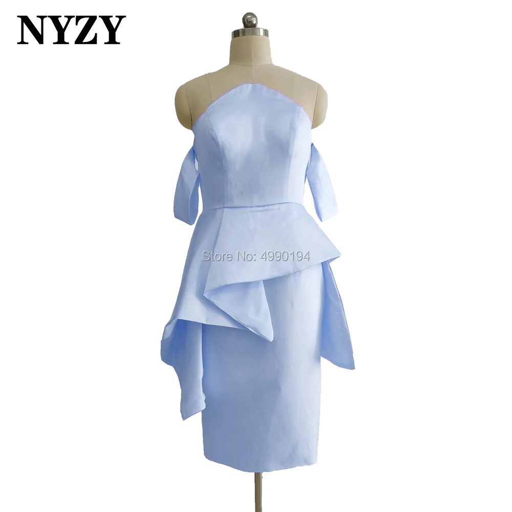 Satin Vàng Ngắn Xếp Ly Eo Thời Trang NYZY B2 Trang Phục Trang Trọng Cho Tiệc Cưới Dành Cho Buổi Tối Homecoming