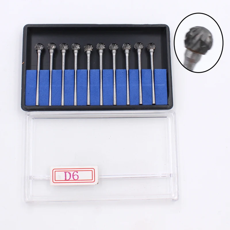 10Pcs/pack Dental Burs Drills Nitrate Tungsten Steel Material 2.35mm & Dental Lab Titanium Nitrate Carbide Burs Dentista Tools