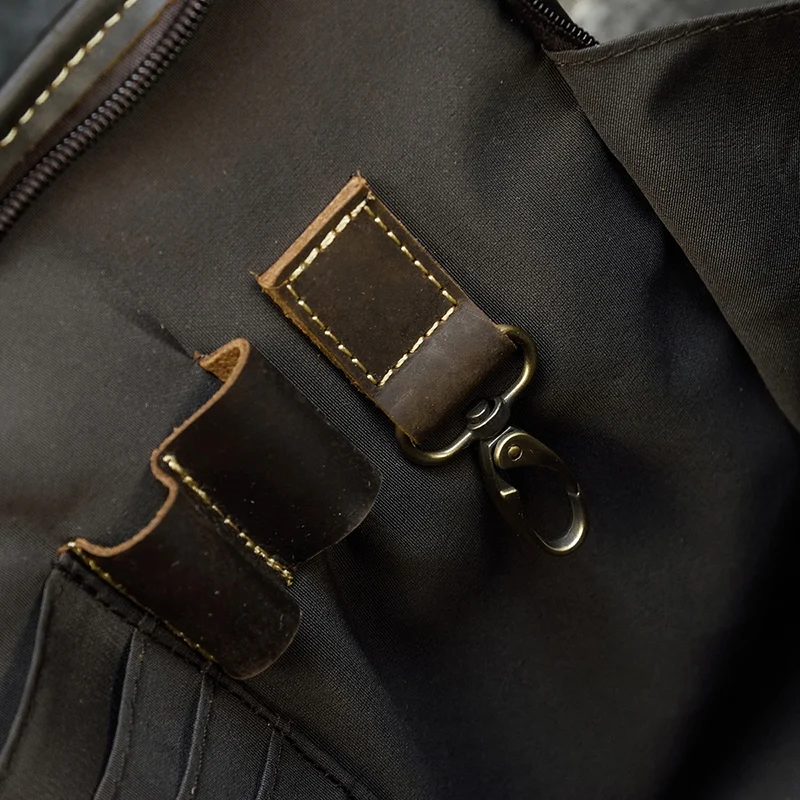 Newsbirds Mens Leather Handbag 15.6 Inch PC Notebook Laptop Briefcase Shoulder Bag 100% Cowhide Man Bag Male Business Bag