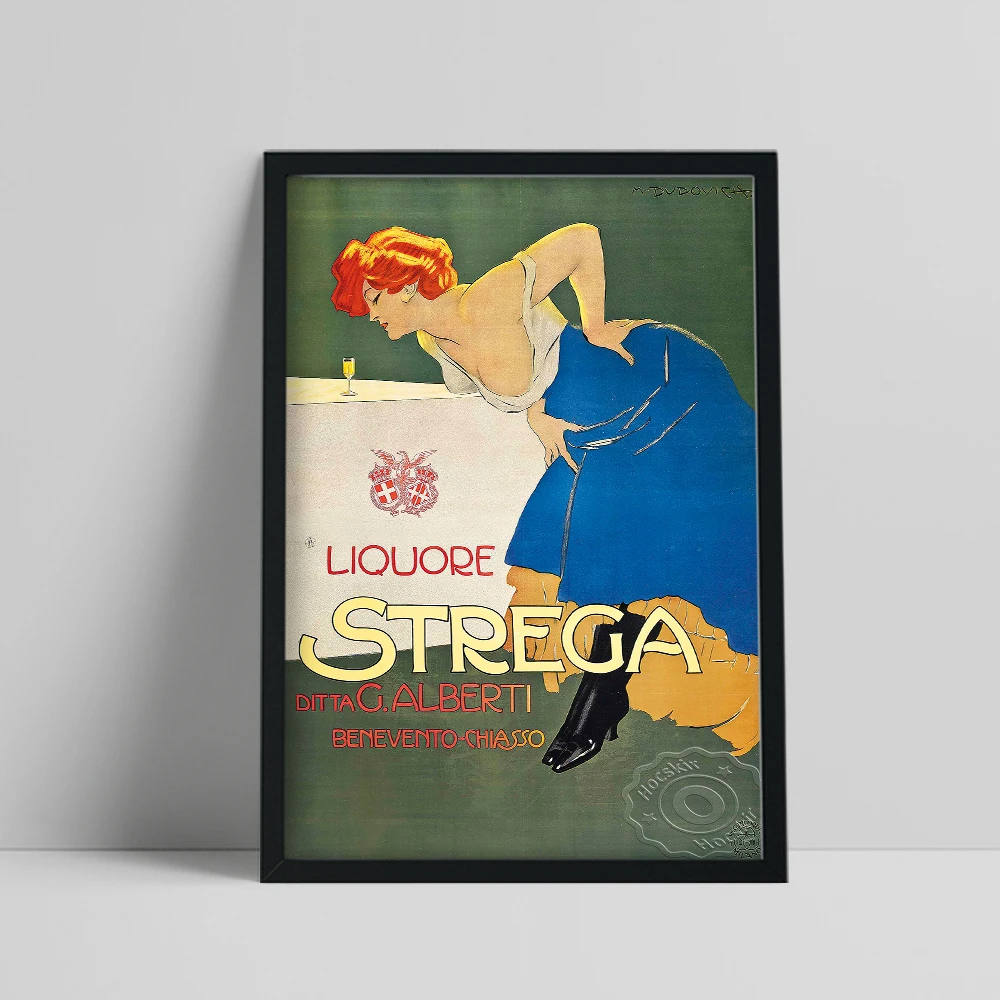 Marcello Dudovich Liquore Strega Poster, Italy Advertising Prints, Wines & Spirits Wall Painting, Vintage Beers Wall Stickers
