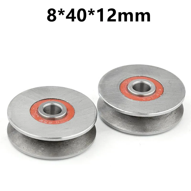 5pcs/20pcs V Groove 8*40*12mm Steel Wire Hanging Wheel Guide Roller Bearing Pulley 8x40x12mm