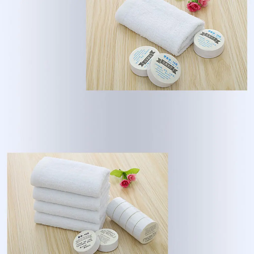 Toalla comprimida para viajes al aire libre, toalla desechable de algodón para barbacoa, limpiador de maquillaje, portátil