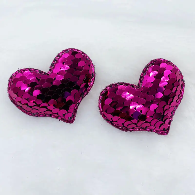 Accessories Sequins Reversible Mermaid Scale Heart Patch Hair Accessories Headdress Decoration Girls DIY Project 41*54mm 10pcs