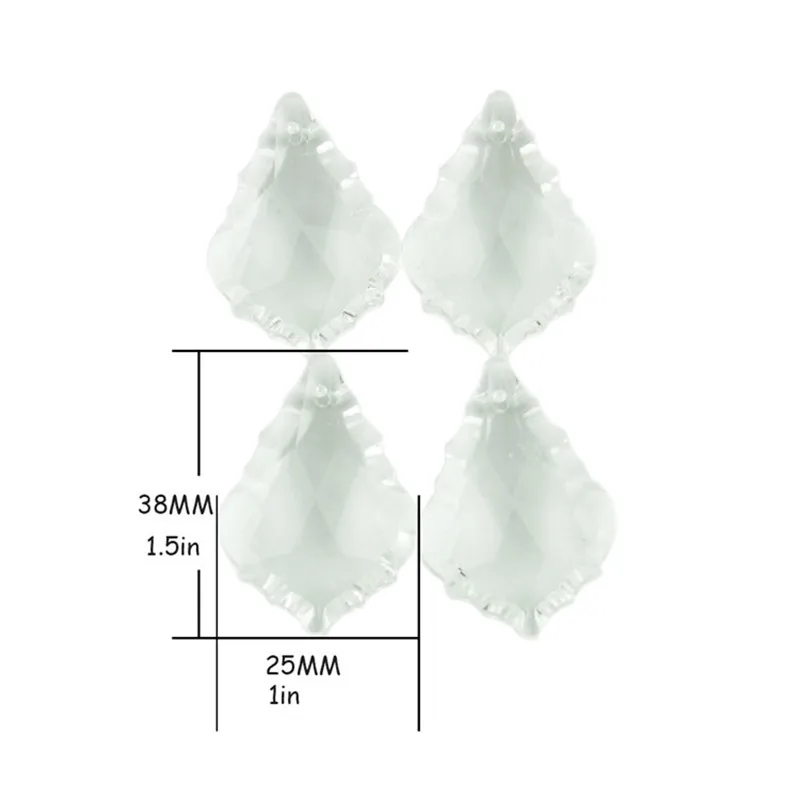 

30pcs/Lot 38mm Crystal Maple Leaf Clear Color Glass Chandelier Lighting Lustre Prism Pendants Hanging Drop Home Wedding Decor