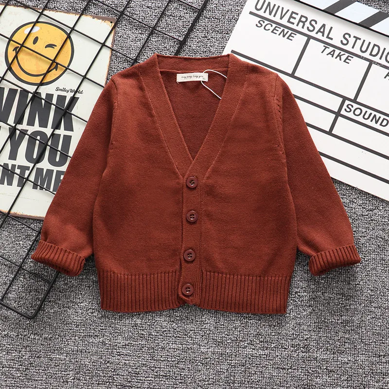 2020 Knitted Sweaters Cardigan For Boys Autumn  Children\'s School Clothing Baby Kids  Jackets Casual Coats 1-7years