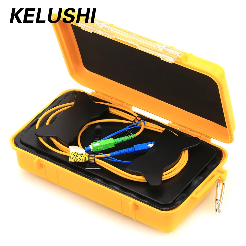 KELUSHI SC/UPC-SC/APC OTDR Launch Cable Extension Box 1km SM OTDR Dead Zone Eliminator 1310/1550nm Fiber Optic Cable Test Tool