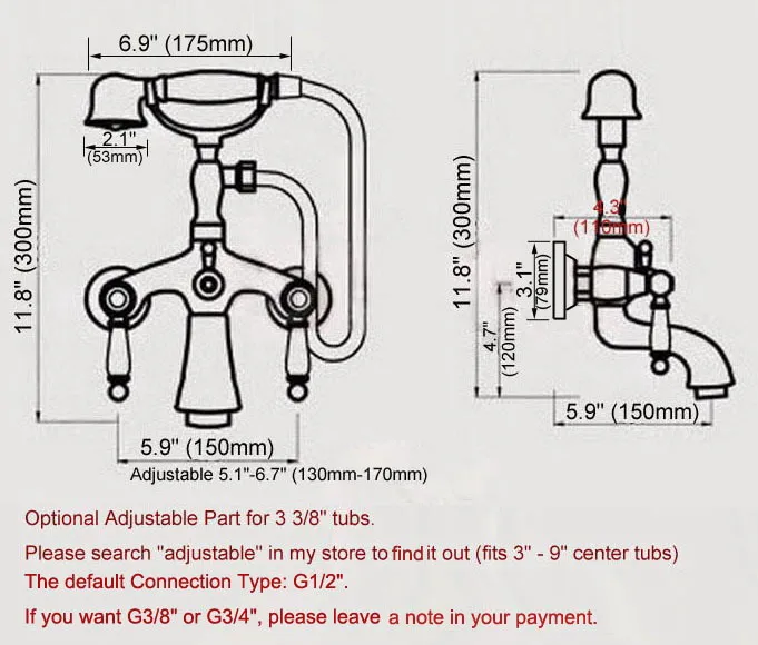 Black Gold Color Brass Bathroom Clawfoot Bath Tub Faucet Mixer Tap Ceramic Handle Hand Shower Head zna444