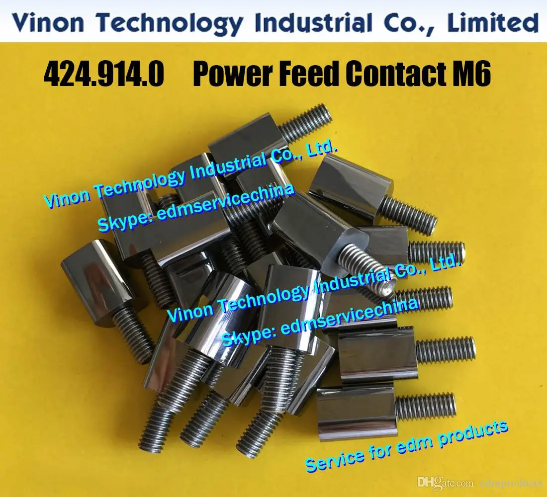 (2pcs/lot) 424.914.0 edm Power Feed Contact A010 size:12x12x30 M6 for Agie AC150,AC250,AC270 Current supply tungsten steel-M6