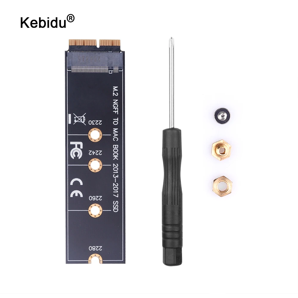 Kebidu M.2 NVME PCIe SSDแปลงอะแดปเตอร์การ์ดสำหรับMacBook 2013-2017 NVME/AHCI SSDอัพเกรดชุดสำหรับa1465 A1466 A1398 A1502