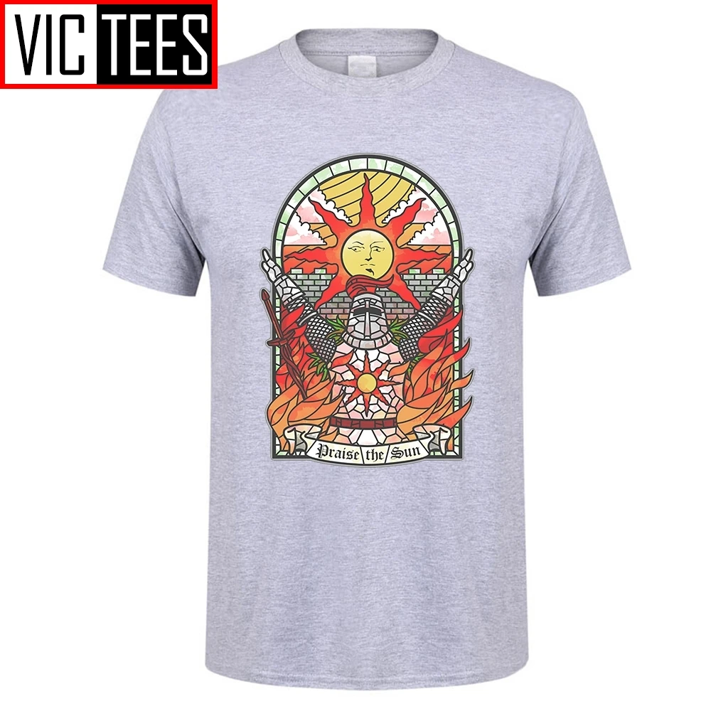 Men\'s Dark Souls 3 Church of the Sun T-Shirt Praise the Sun Youth Tees Cotton New T Shirt Fashion Clothing