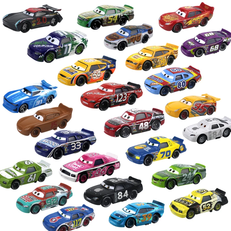 Disney Pixar Cars 2 3 Metal Alloy Diecast All Number Coding Car Model Lightning McQueen Jackson Storm Car Boy Toys Gift 1:55