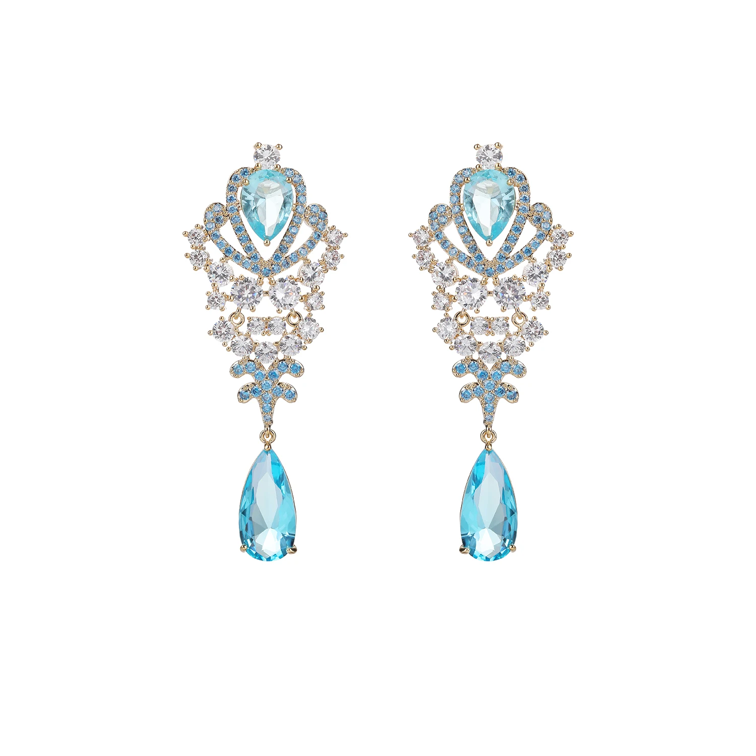 Cubic Zircon CZ Wings Earrings for Wedding Crystals Dangle Earring for Bridesmaid Women Girl Birthday Party Jewelry CE11346