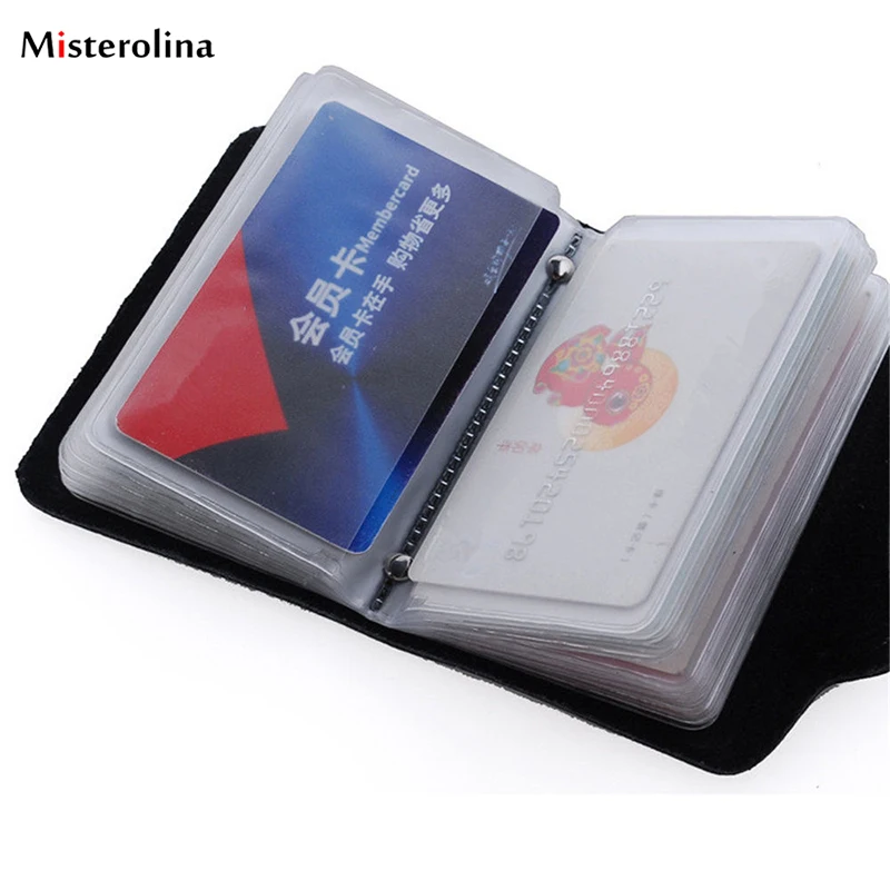 Fashion PU Leather Function 12/24 Bits Card Case Business Card Holder Men Women Credit Passport Card Bag ID Passport Card Wallet