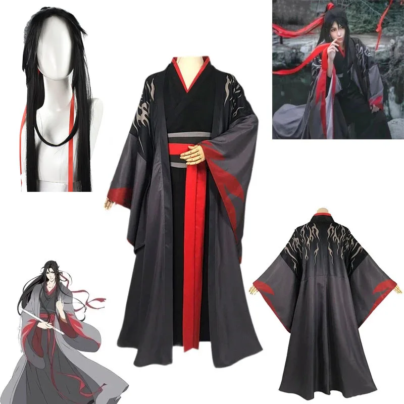 New Wei Wu xian The Yiling Patriarch Cosplay Grandmaster of Demonic Cultivation Costume Wei Wuxian Mo Dao Zu Shi Costume Wig