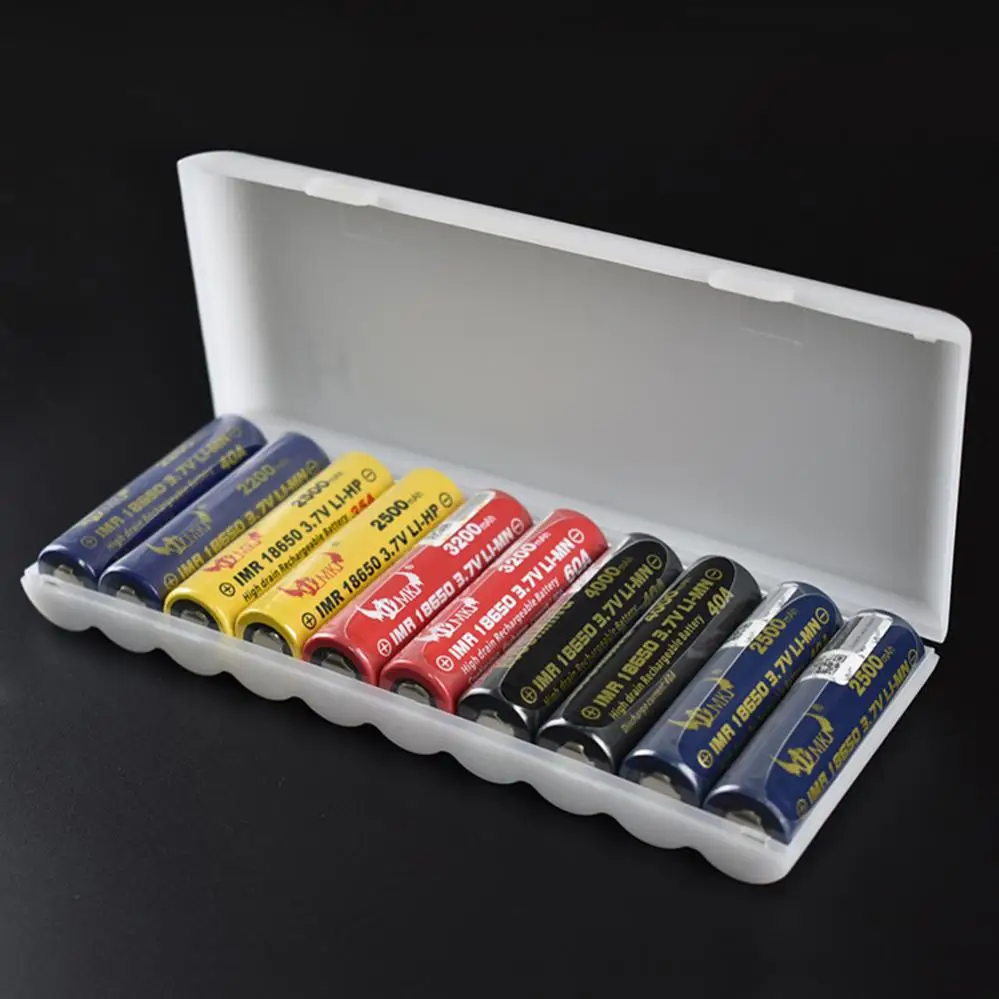 Plastic Battery Storage Box Hard Container Case Cover for 10Pcs 18650 Battery Organizer Box PP Lithium Battery Waterproof Case