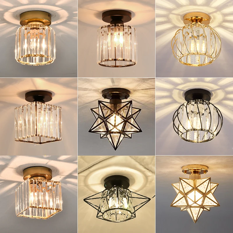 Crystal Glass Nordic Simple New Modern LED Chandelier Lights Living Loft Study Room Aisle Corridor Flats Lamps Indoor Lighting